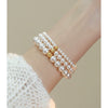 Pearl Bracelet Silver Handmade Original Design Women's Exquisite Allmatch Highend Stacked Strand Transfer Bead