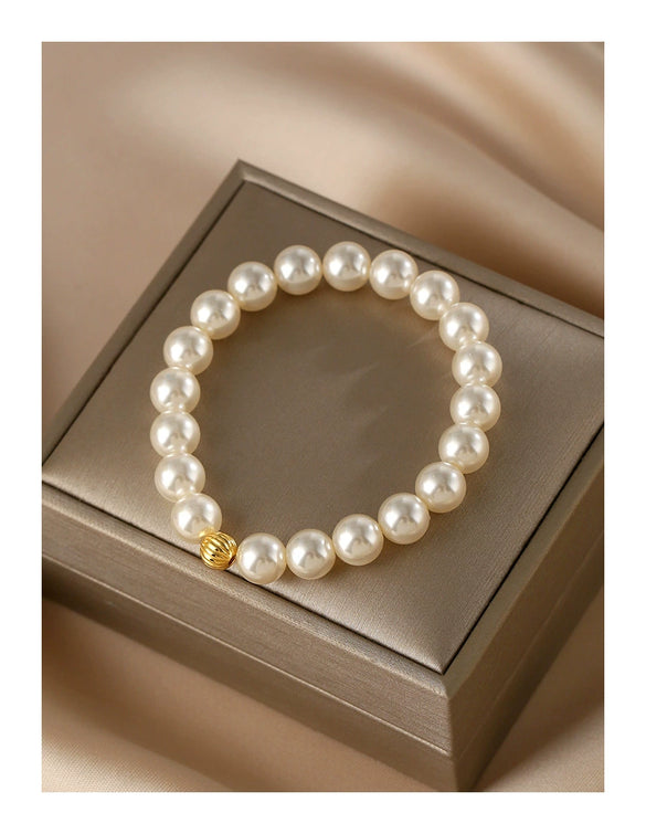 Pearl Bracelet Silver Handmade Original Design Women's Exquisite Allmatch Highend Stacked Strand Transfer Bead