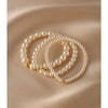 Pearl Bracelet Silver Handmade Original Design Women's Exquisite Allmatch Highend Stacked Strand Transfer Bead