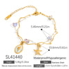 Pearl Bracelet Stainless Steel Titanium Steel Geometric Starfish Shell Pendant Electroplating Light Luxury Fashion Minimalist Jewelry For Women And Unisex