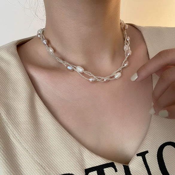 Pearl Bracelet Titanium Steel Geometric Electroplating Light Luxury Women's