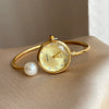 Pearl Bracelet Watch Alloy Stainless Steel Round Dial Women's Fashion Simple Exquisite