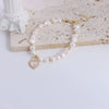 Pearl Bracelet With Fu Character Smiley Face Shell Bow Pendant For Women