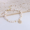 Pearl Bracelet With Fu Character Smiley Face Shell Bow Pendant For Women
