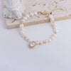Pearl Bracelet With Fu Character Smiley Face Shell Bow Pendant For Women