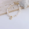 Pearl Bracelet With Fu Character Smiley Face Shell Bow Pendant For Women