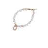 Pearl Bracelet With Fu Character Smiley Face Shell Bow Pendant For Women