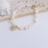 Pearl Bracelet With Fu Character Smiley Face Shell Bow Pendant For Women