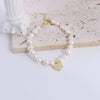 Pearl Bracelet With Fu Character Smiley Face Shell Bow Pendant For Women