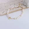 Pearl Bracelet With Fu Character Smiley Face Shell Bow Pendant For Women