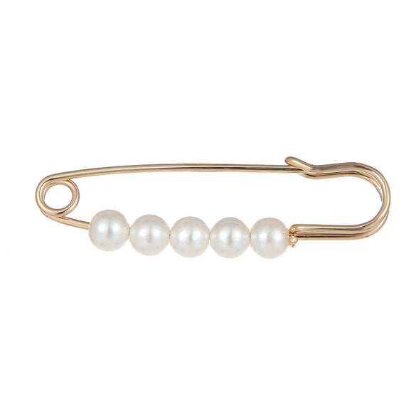 Pearl Brooch Pin With Rhinestone And The Crown Pattern Electroplating Treatment Unisex And Women's Style