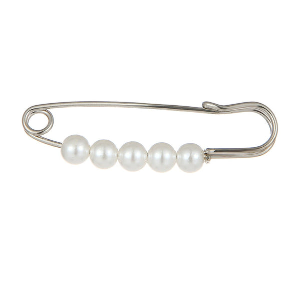 Pearl Brooch Pin With Rhinestone And The Crown Pattern Electroplating Treatment Unisex And Women's Style