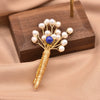 Pearl Brooch Sea Bamboo Tassel Flower Retro Style Fruit Shape Electroplated