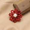 Pearl Brooch Sea Bamboo Tassel Flower Retro Style Fruit Shape Electroplated