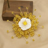 Pearl Brooch Sea Bamboo Tassel Flower Retro Style Fruit Shape Electroplated