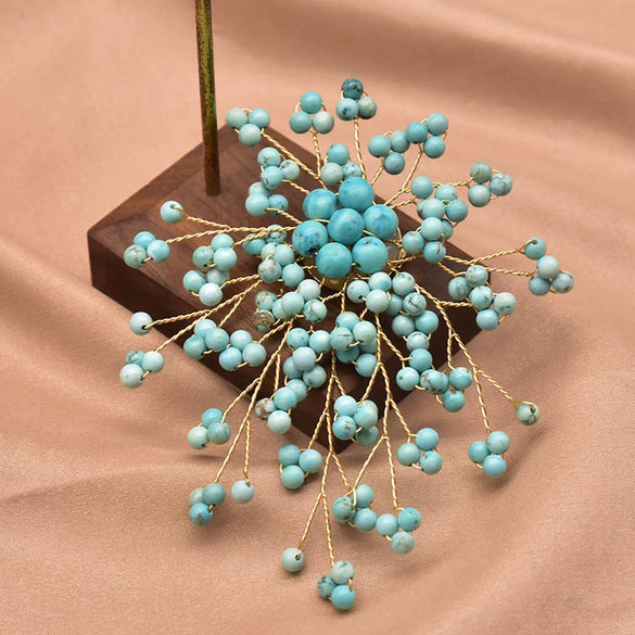 Pearl Brooch Sea Bamboo Tassel Flower Retro Style Fruit Shape Electroplated