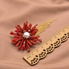 Pearl Brooch Sea Bamboo Tassel Flower Retro Style Fruit Shape Electroplated
