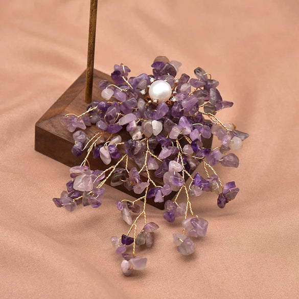 Pearl Brooch Sea Bamboo Tassel Flower Retro Style Fruit Shape Electroplated