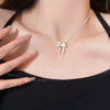 Pearl Butterfly Alloy And Copper Necklace For Women Electroplated With Bow Tie Insect And Star Shape Patterns
