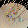 Pearl Butterfly Alloy And Copper Necklace For Women Electroplated With Bow Tie Insect And Star Shape Patterns