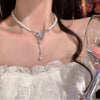 Pearl Butterfly Alloy And Copper Necklace For Women Electroplated With Bow Tie Insect And Star Shape Patterns