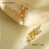 Pearl Butterfly Tassel Titanium Steel Stainless Steel Electroplated Women's Earrings