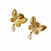 Pearl Butterfly Tassel Titanium Steel Stainless Steel Electroplated Women's Earrings