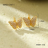 Pearl Butterfly Titanium Steel Women's Fashion Light Luxury Electroplated Earrings