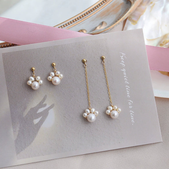 Pearl Cat Claw Women's Earrings Natural And Breeding Freshwater Pearls Nearly Round Shape Cartoon Style