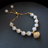 Pearl Cat's Eye Women's Adjustable Geometric Real Gold Electroplated Bracelet