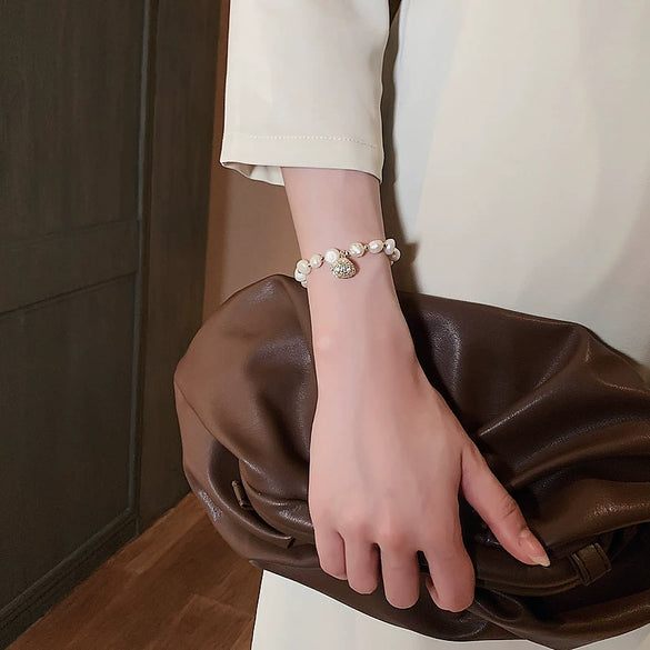 Pearl Cat's Eye Women's Adjustable Geometric Real Gold Electroplated Bracelet