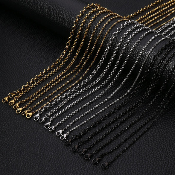 Pearl Chain Stainless Steel Geometric Minimalist Electroplating Pendant Chain