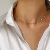 Pearl Clavicle Chain Necklace Retro Simple Geometric Style