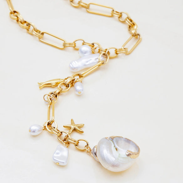 Pearl Clavicle Chain Necklace Stacking Yshaped Electroplated Jewelry For Women