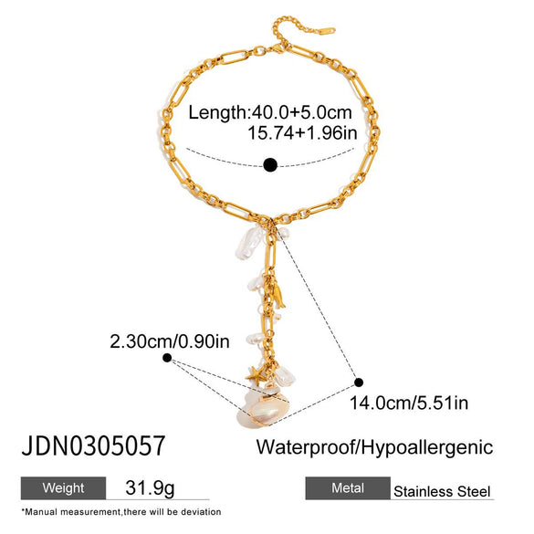 Pearl Clavicle Chain Necklace Stacking Yshaped Electroplated Jewelry For Women