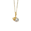 Pearl Clavicle Chain With Natural Freshwater Pearl Pendant Gourd Round Baroque Style Frosted Gold Copper