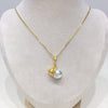 Pearl Clavicle Chain With Natural Freshwater Pearl Pendant Gourd Round Baroque Style Frosted Gold Copper