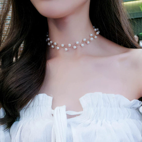 Pearl Clavicle Chain Women Choker Simple Short Necklace Women Jewelry Wholesale