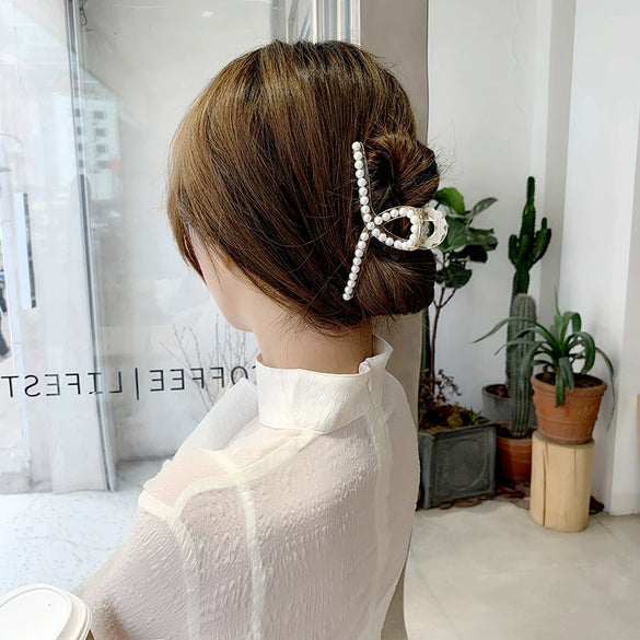 Pearl Clip Headwear Acrylic Geometric Women's Electroplating Hair Jewelry
