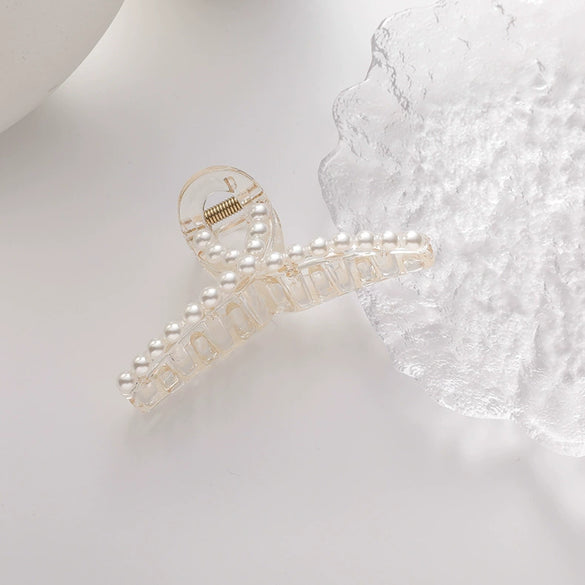 Pearl Clip Headwear Acrylic Geometric Women's Electroplating Hair Jewelry
