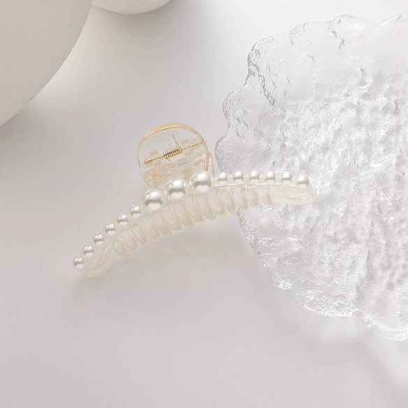 Pearl Clip Headwear Acrylic Geometric Women's Electroplating Hair Jewelry