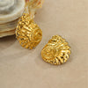 Pearl Conch Stainless Steel Geometric Earrings Electroplated Fashion Minimalist For Women