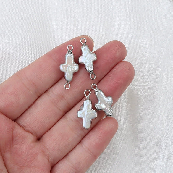 Pearl Cross Copper Gold Plated Small Accessories For Diy