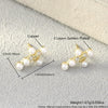 Pearl Cross Necklace And Ear Stud Set Copper Electroplated With Cross Crown Roman Numerals Pattern For Women