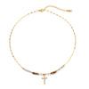 Pearl Cross Necklace Women's Retro Light Luxury With Titanium Steel And Stainless Steel Geometric Electroplated Jewelry