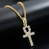 Pearl Cross Pendant Necklace Alloy Box Chain Electroplated Retro Exaggerated Multilayer Women's Accessories