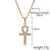 Pearl Cross Pendant Necklace Alloy Box Chain Electroplated Retro Exaggerated Multilayer Women's Accessories