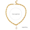 Pearl Cross Pendant Necklace Alloy Box Chain Electroplated Retro Exaggerated Multilayer Women's Accessories