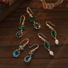 Pearl Crystal Glass Glazed Copper Earrings Light Luxury Minimalist Style Electroplating