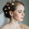 Pearl Crystal Hairpin Hair Fork With Leaves Pattern For Women Bridal Hair Accessories